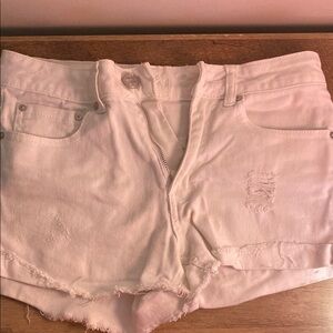 Indigo Rein White Distressed Jean Shorts